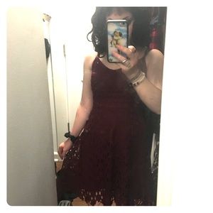red skull lace dress